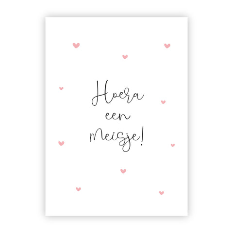 Wenskaart | Hoera een meisje!