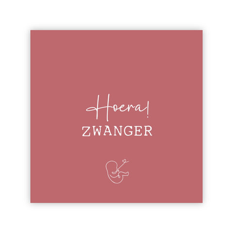 Dubbele wenskaart | Hoera! Zwanger