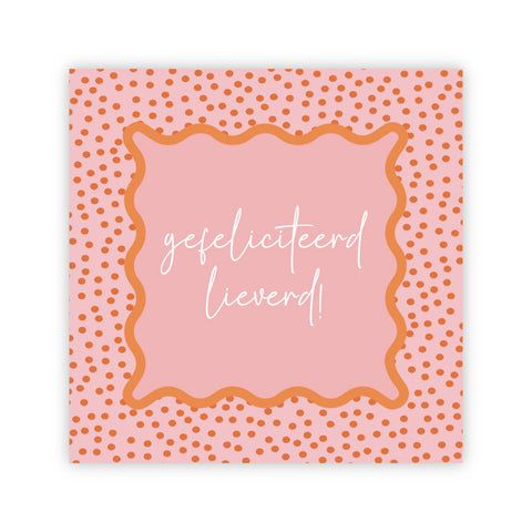 Dubbele wenskaart | Gefeliciteerd lieverd