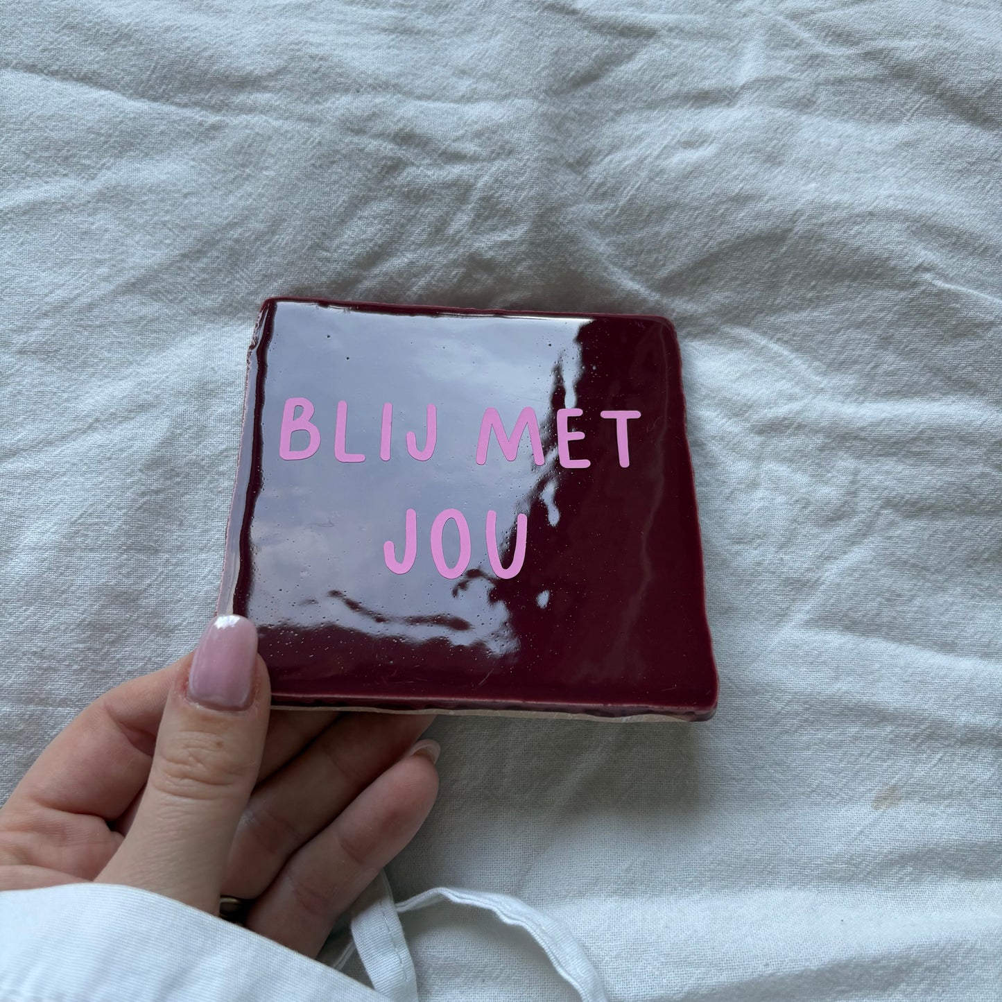 Tegeltje | Rood - blij met jou