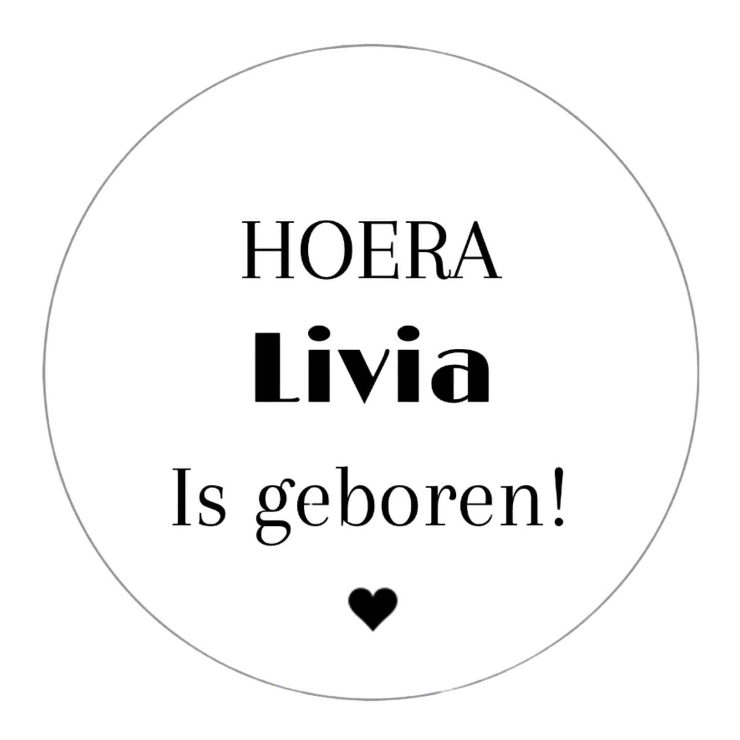 Gepersonaliseerde stickers | Hoera + naam + is geboren! 10 stuks
