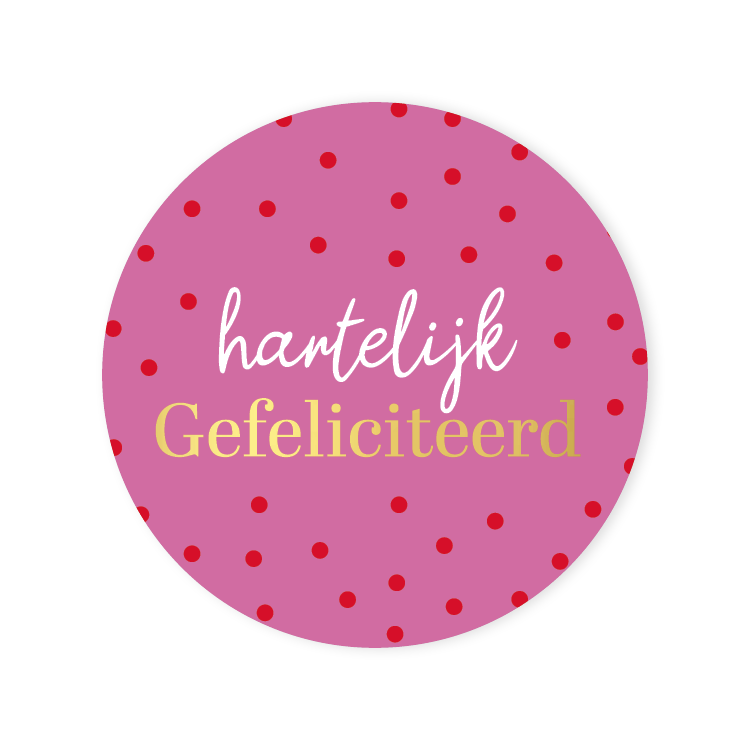 Cadeaustickers | Hartelijk gefeliciteerd 10 stuks goudfolie