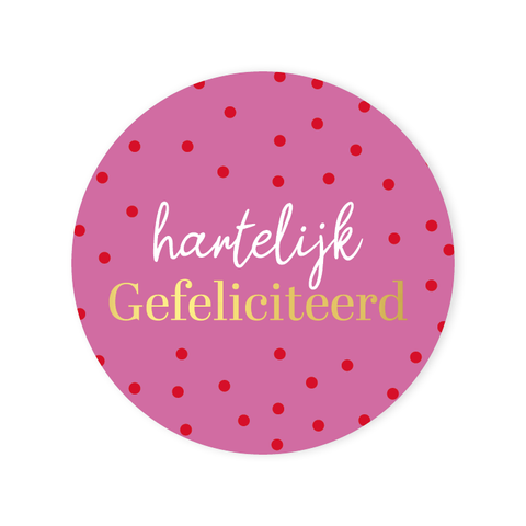 Cadeaustickers | Hartelijk gefeliciteerd 10 stuks goudfolie