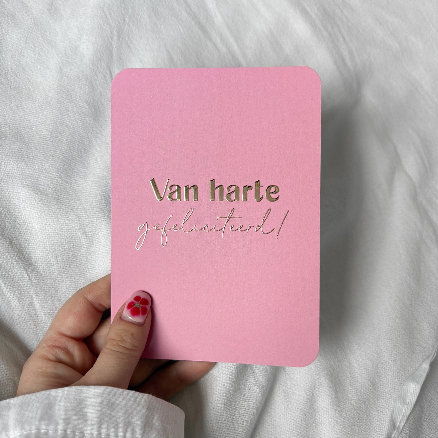 Wenskaart | Van harte gefeliciteerd goudfolie