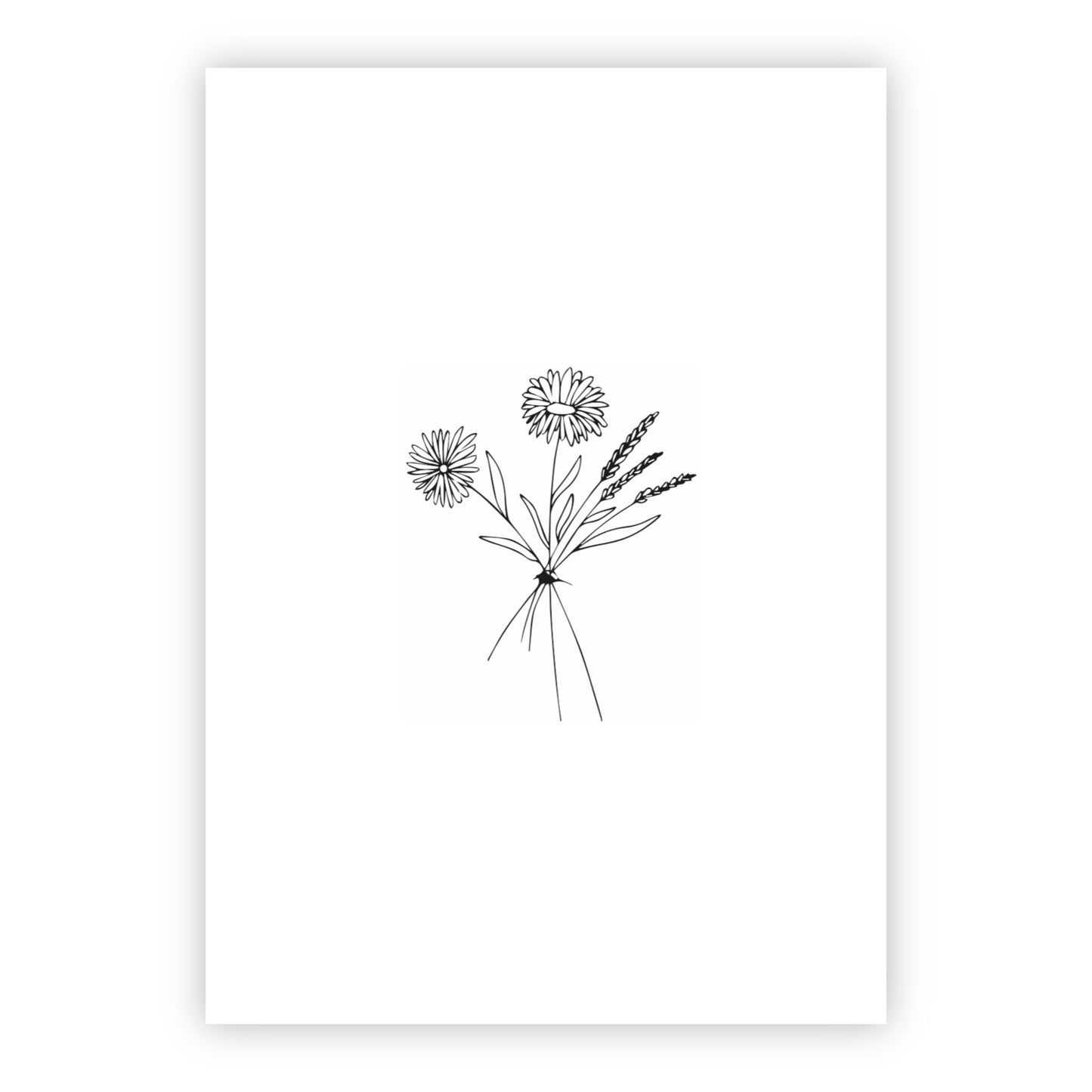 Wenskaart | Blanco bloemen