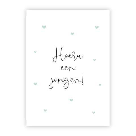 Wenskaart | Hoera een jongen!