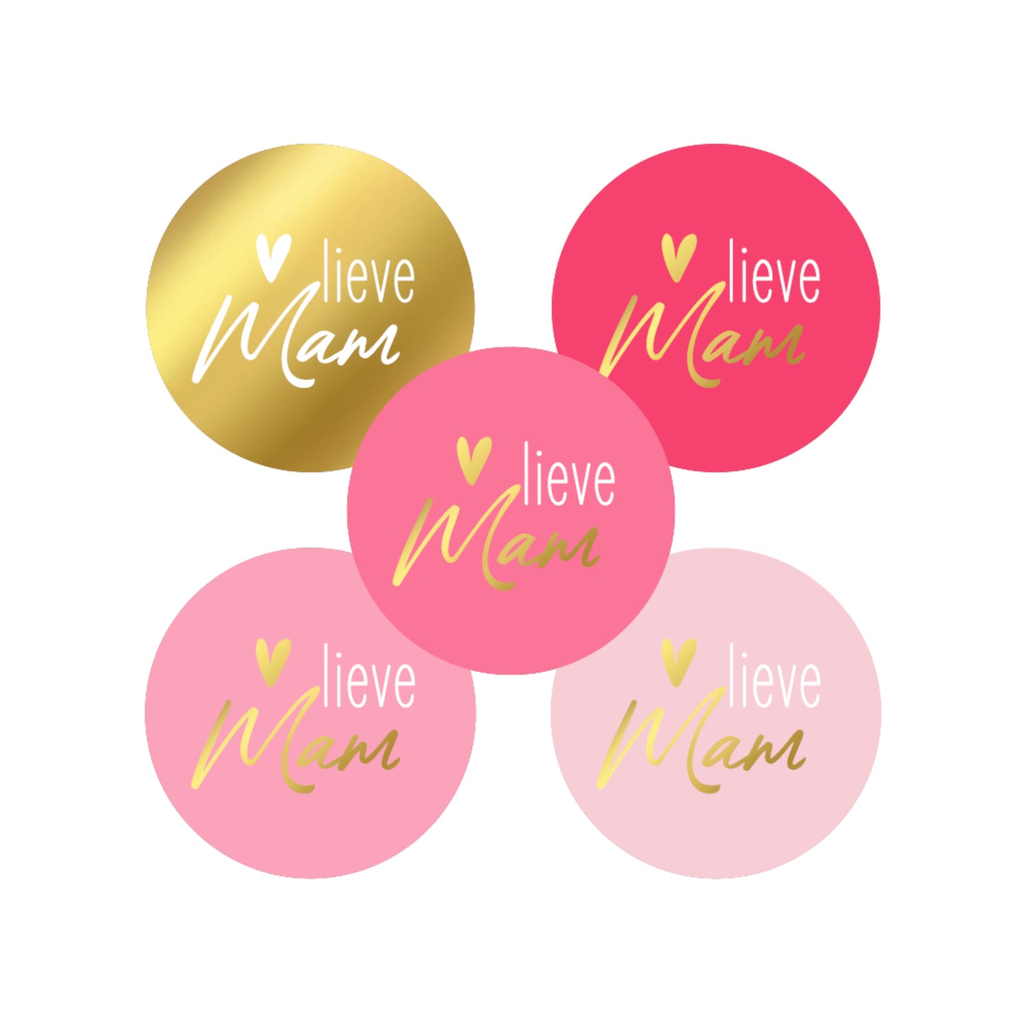 Cadeaustickers | Lieve mama 10 stuks goudfolie