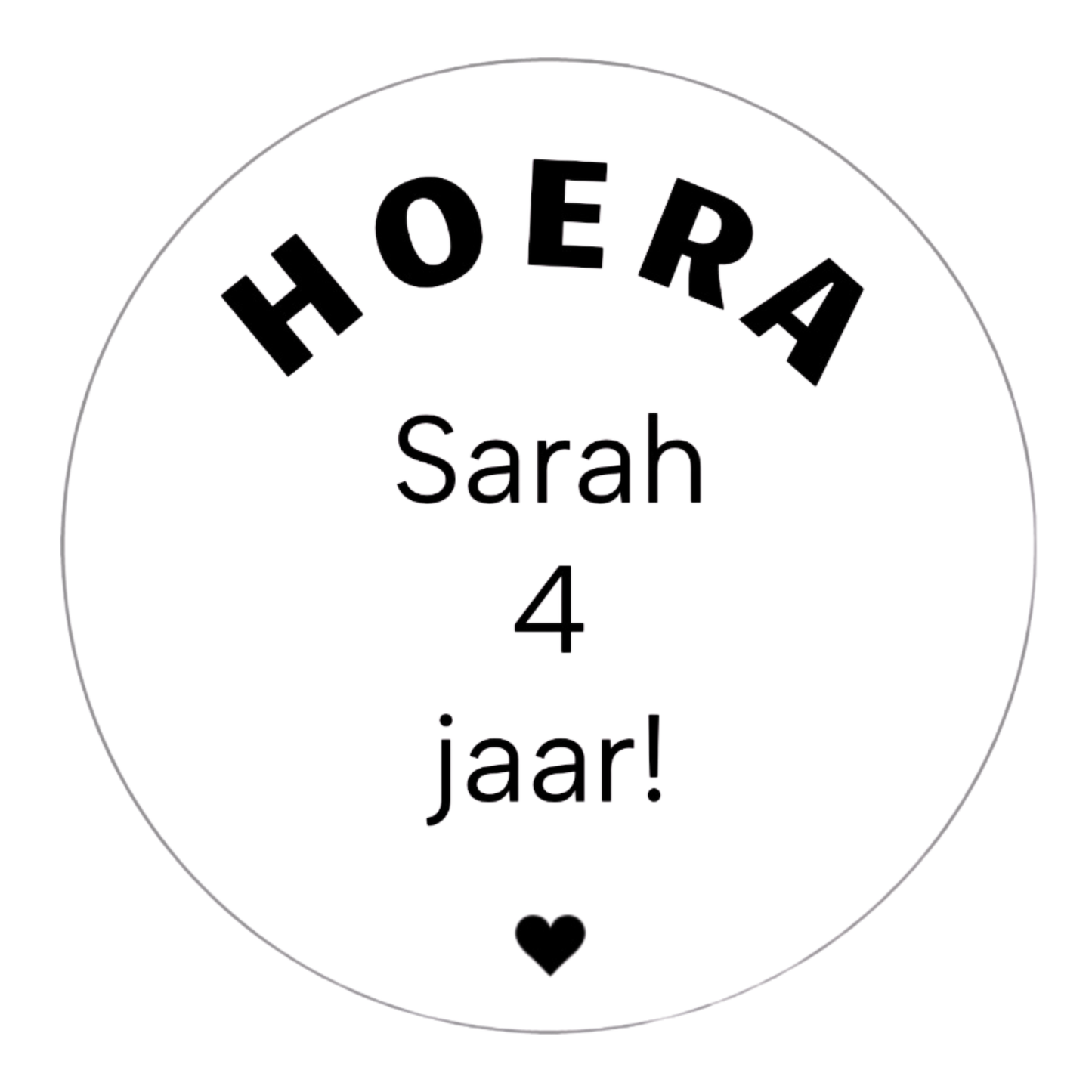 Gepersonaliseerde stickers | Hoera + naam + leeftijd + jaar 10 stuks