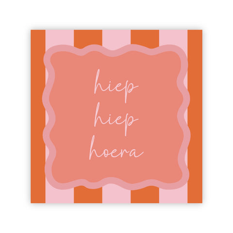 Dubbele wenskaart | Hiep hiep hoera