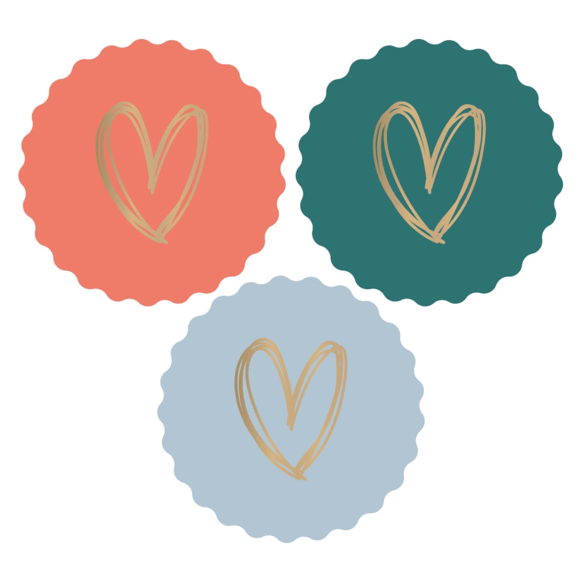 Cadeaustickers | Hartjes 10 stuks goudfolie