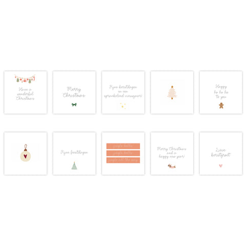 Dubbele kerstkaarten | Set van 10