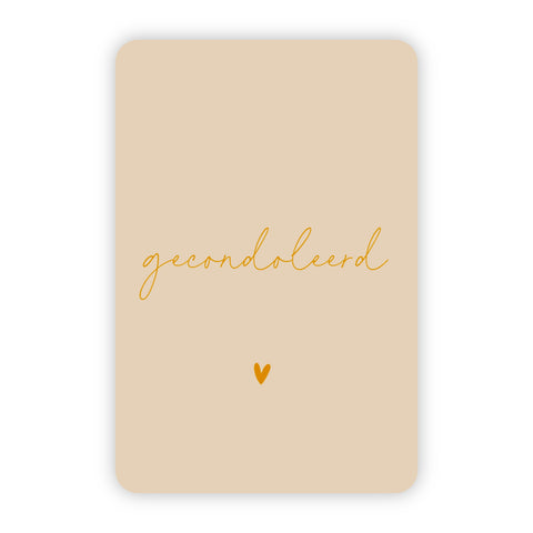 Wenskaart | Gecondoleerd goudfolie