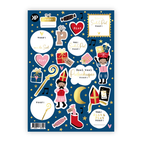 Stickervel | Sint & piet goudfolie