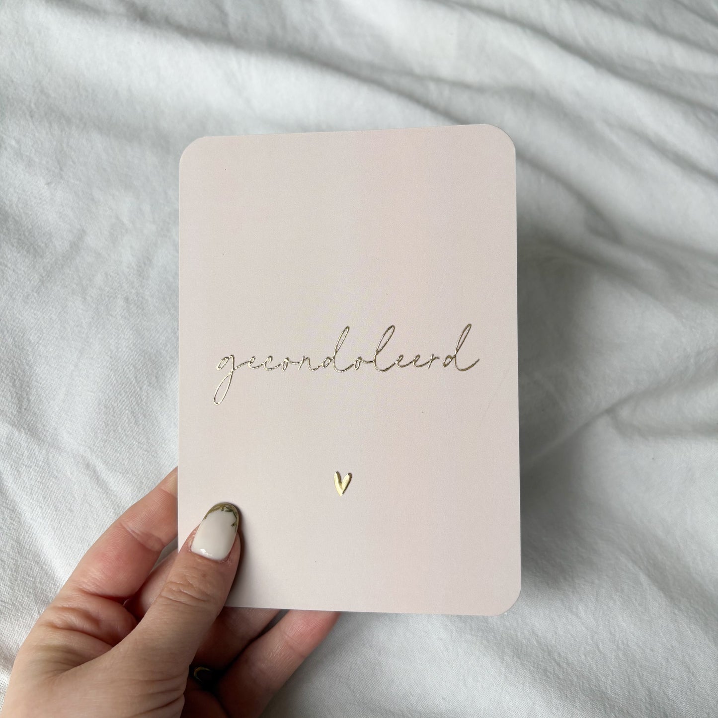Wenskaart | Gecondoleerd goudfolie