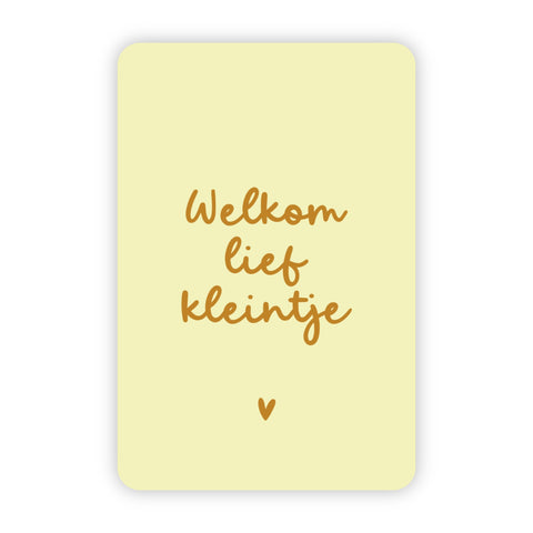 Wenskaart | Welkom lief kleintje goudfolie