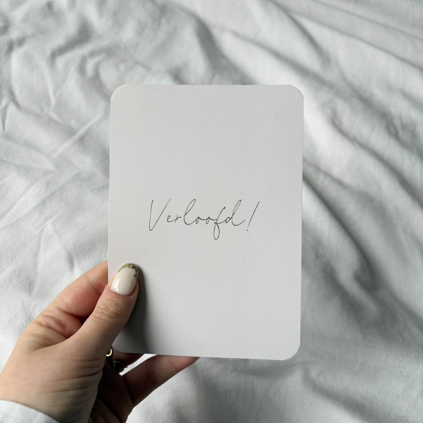 Wenskaart | Verloofd goudfolie
