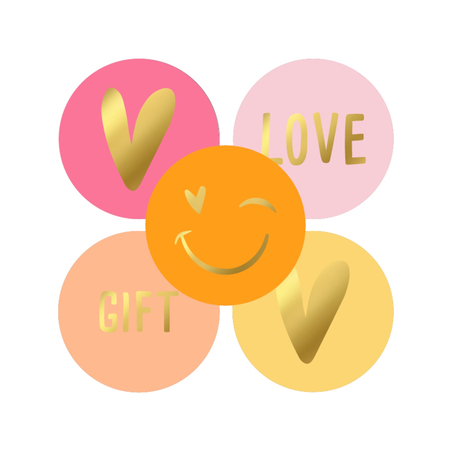 Cadeaustickers | Love 10 stuks goudfolie