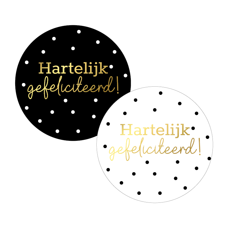 Cadeaustickers | Hartelijk gefeliciteerd 10 stuks goudfolie