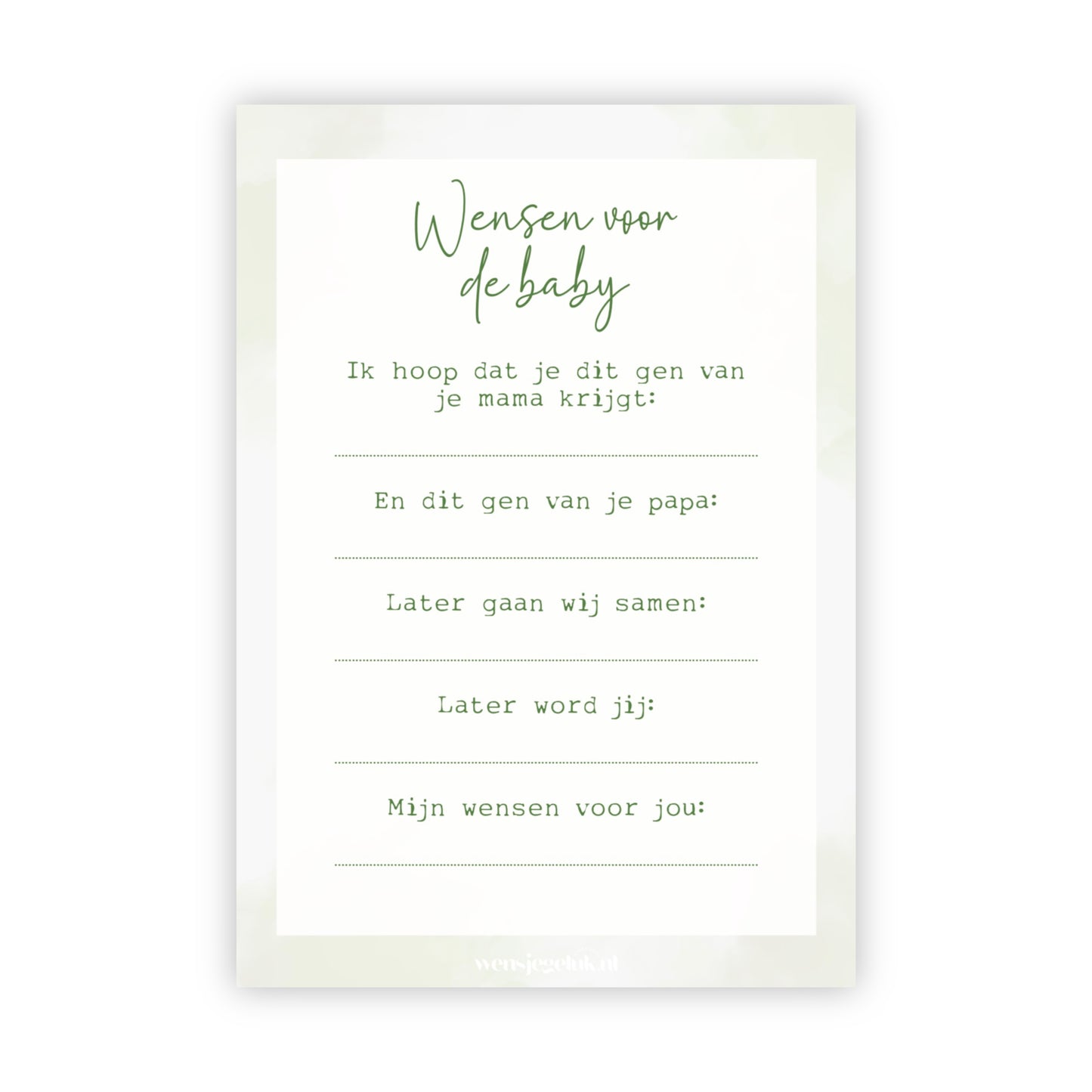 Invulkaarten babyshower | Set van 10
