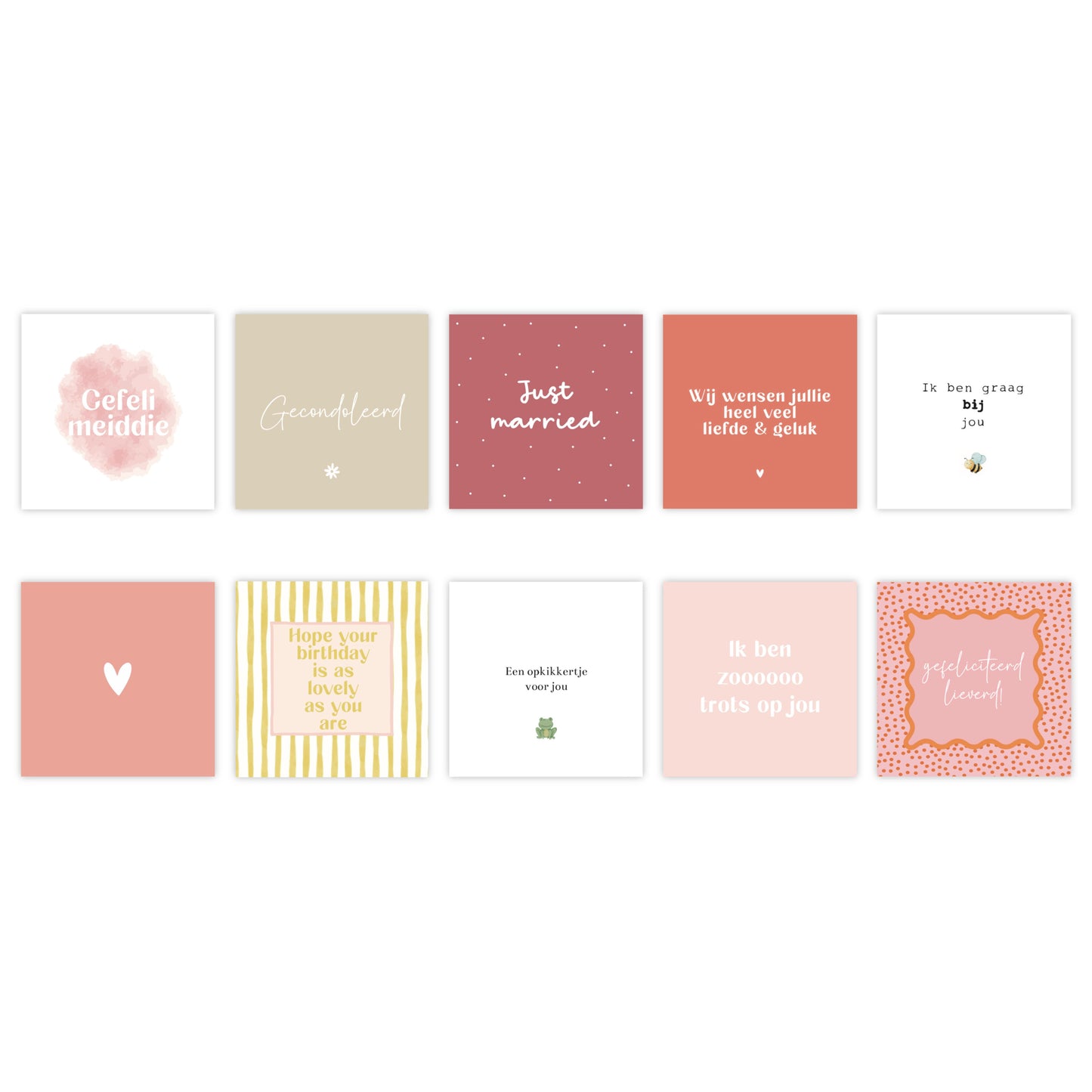 Dubbele wenskaarten | Set van 30