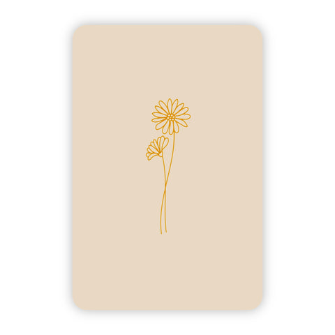 Wenskaart | Blanco bloemen goudfolie