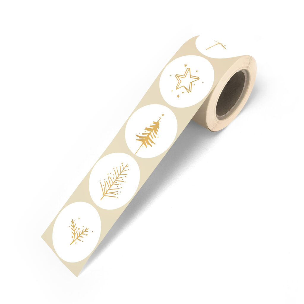 Cadeaustickers | Christmas goudfolie 10 stuks