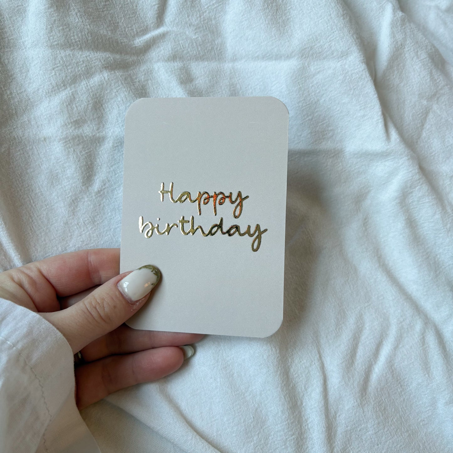 Minikaart | Happy birthday goudfolie