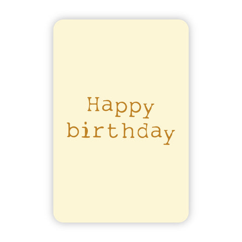 Wenskaart | Happy birthday goudfolie