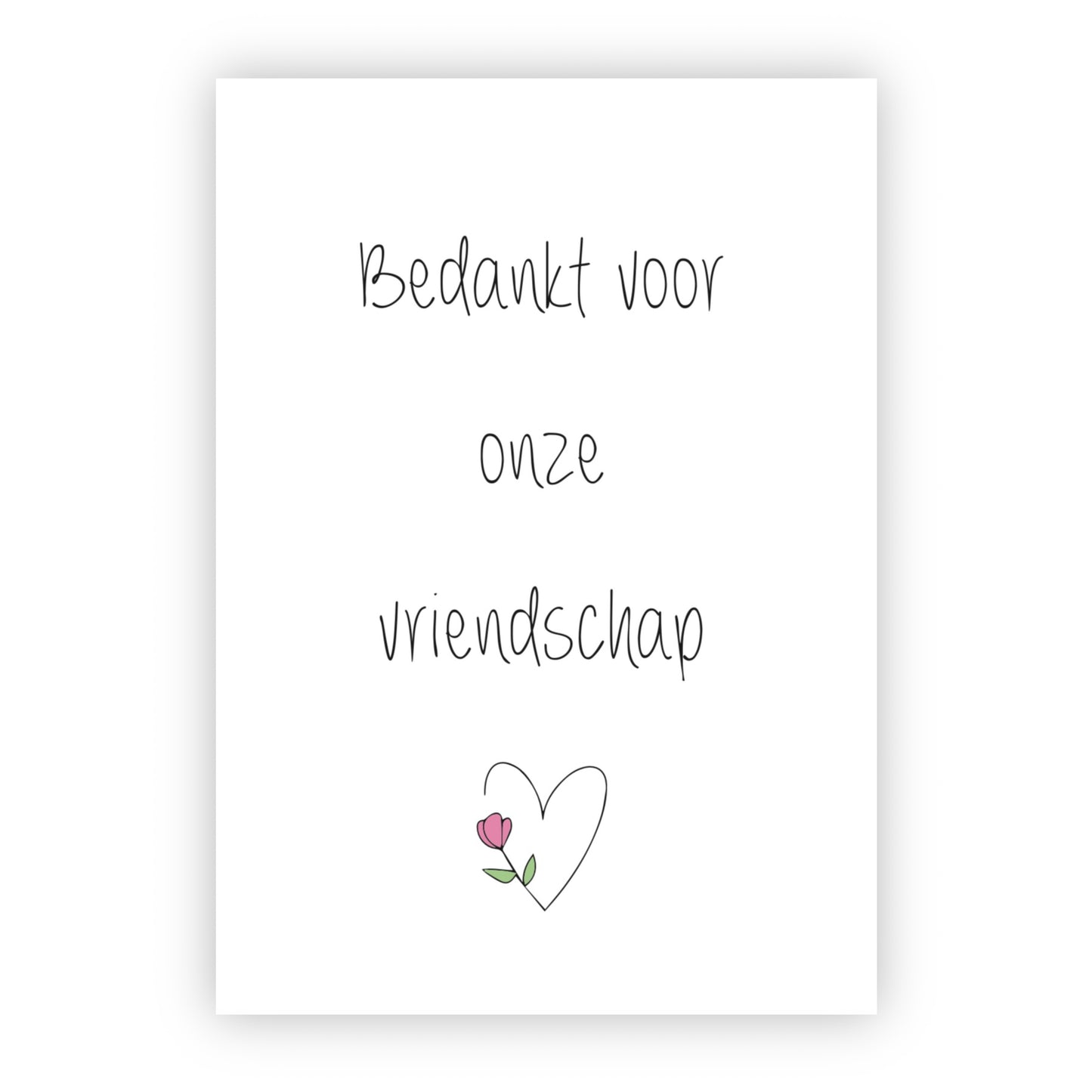 Dubbele wenskaart | Bedankt voor onze vriendschap