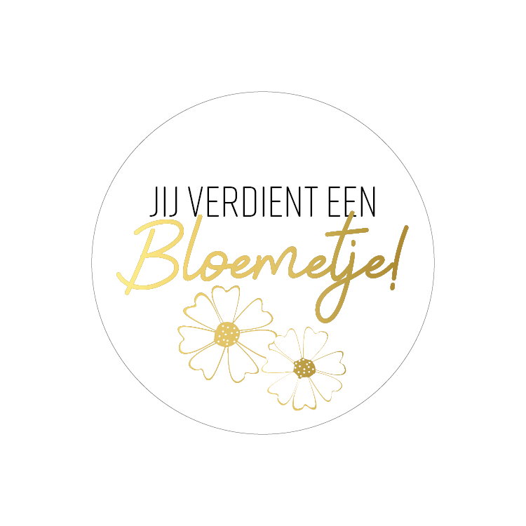 Cadeaustickers | Jij verdient een bloemetje 10 stuks goudfolie