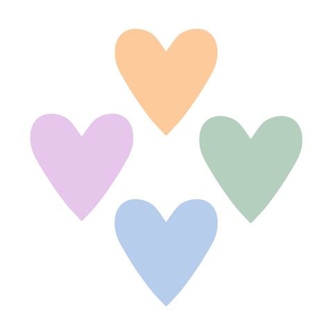 Cadeaustickers | Hartjes pastel 10 stuks