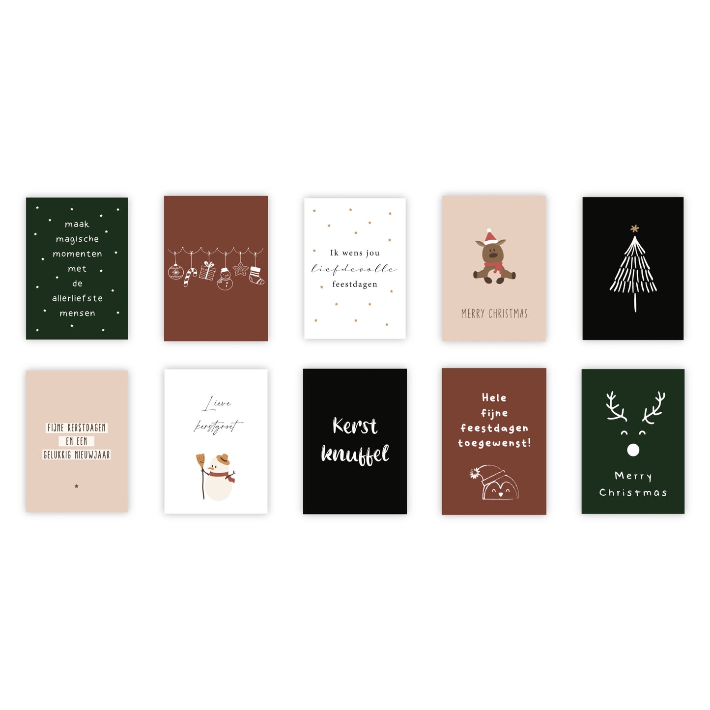 Kerstkaarten set van 10