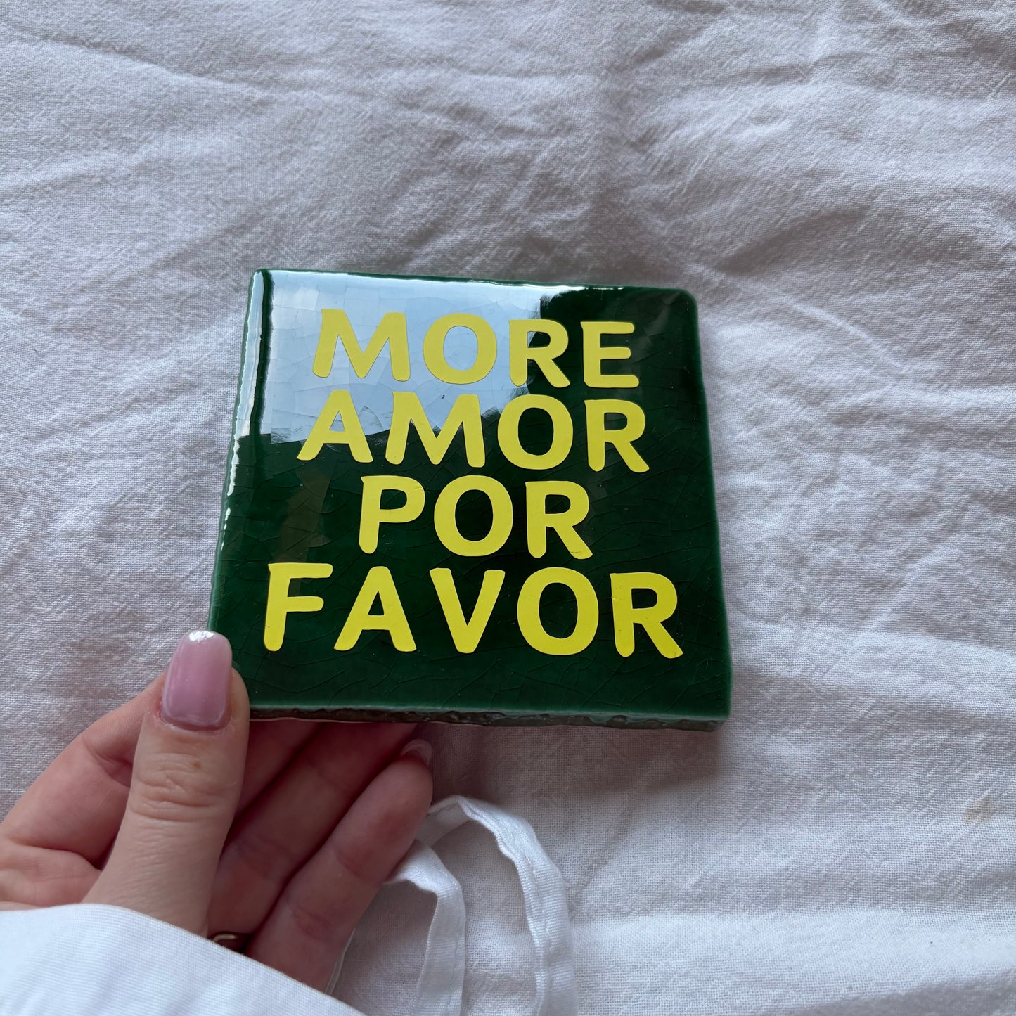 Tegeltje | Groen - more amor por favor