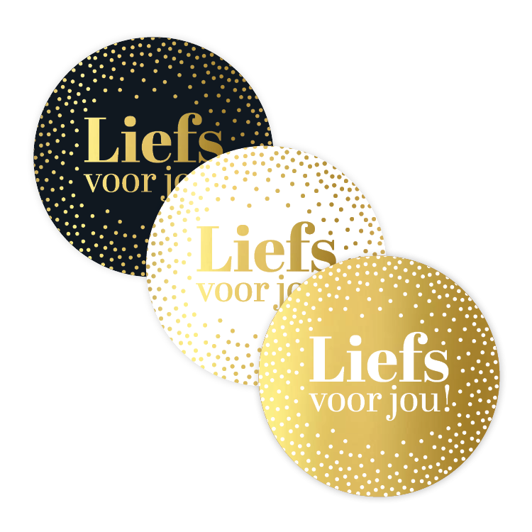 Cadeaustickers | Liefs voor jou 10 stuks goudfolie