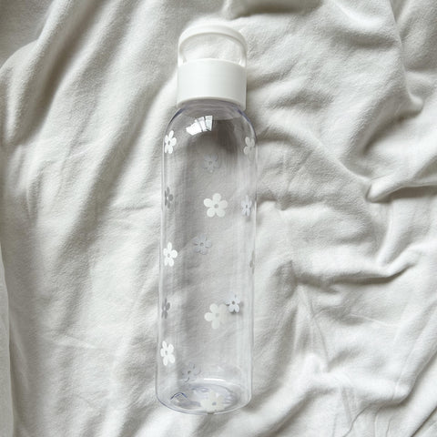 Waterfles | Bloemetjes wit