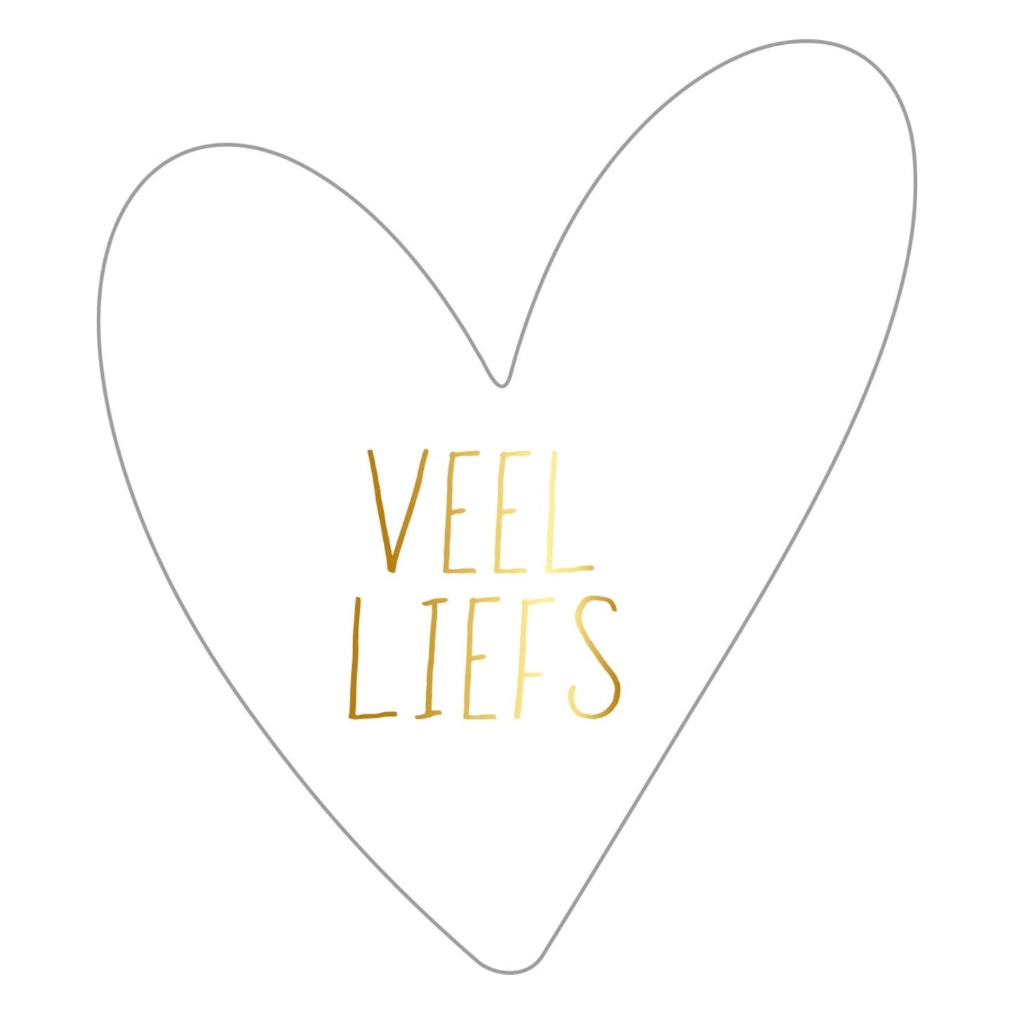Cadeaustickers | Veel liefs 10 stuks goudfolie