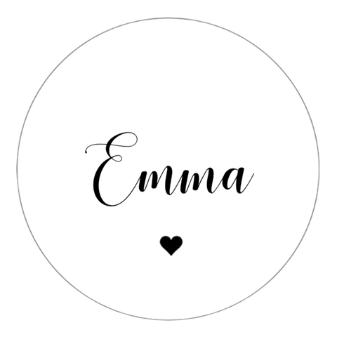 Gepersonaliseerde stickers | Naam + hartje 10 stuks