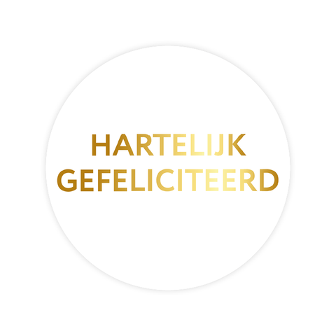 Cadeaustickers | Hartelijk gefeliciteerd 10 stuks goudfolie