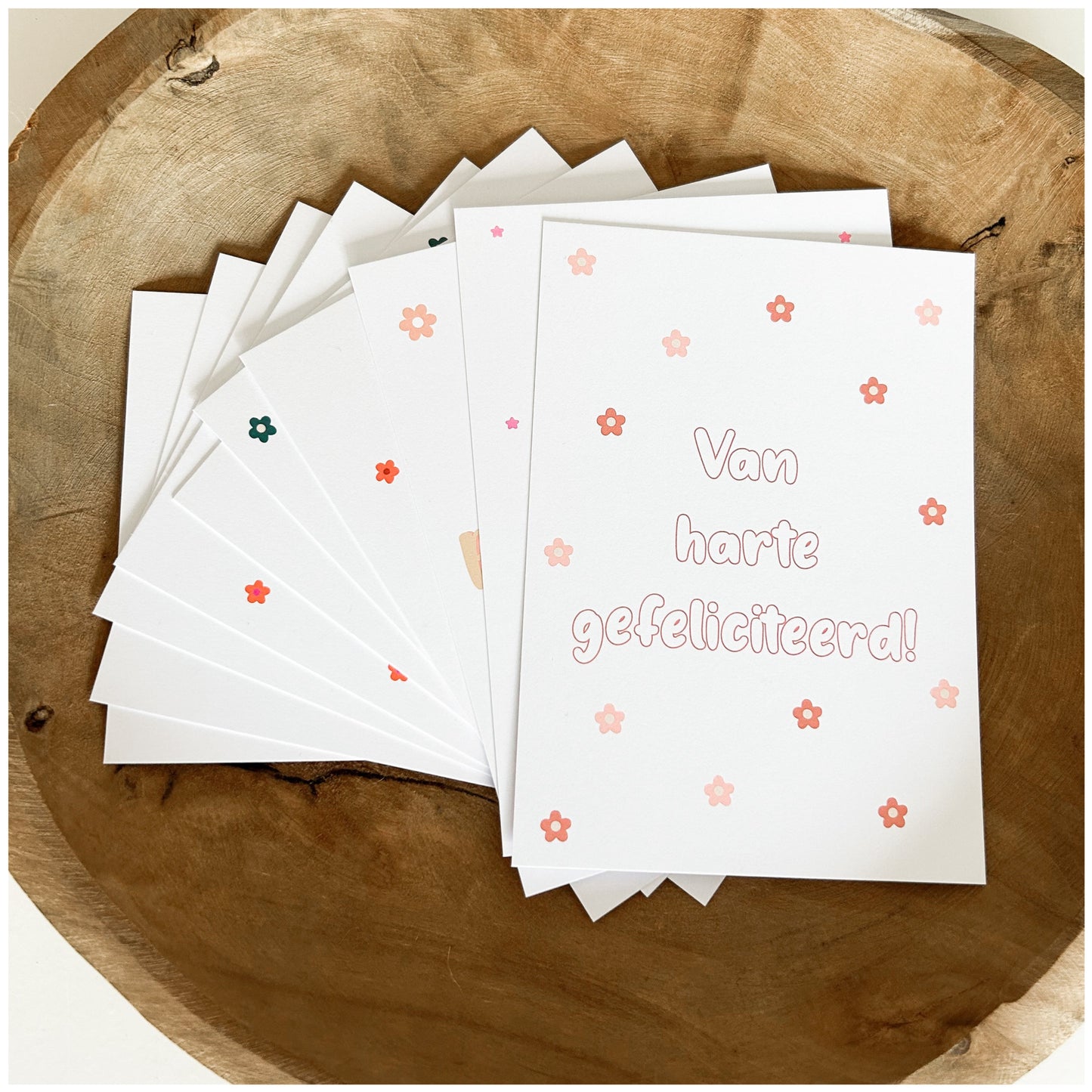 Wenskaarten set neutraal 10 stuks | Retro flowers