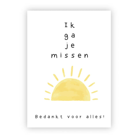 Wenskaart | Ik ga je missen