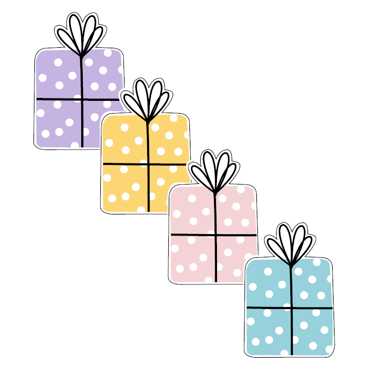 Cadeaustickers | Pakjes 8 stuks