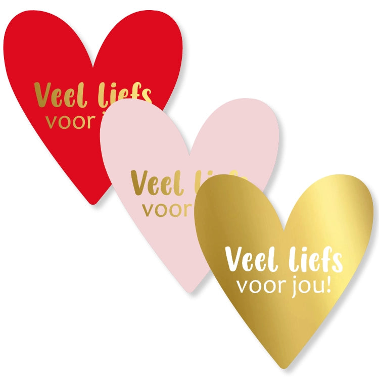 Cadeaustickers | Veel liefs voor jou 10 stuks goudfolie