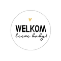 Cadeaustickers | Welkom lieve baby 10 stuks goudfolie
