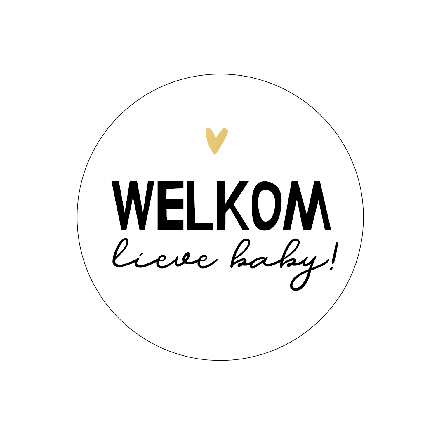 Cadeaustickers | Welkom lieve baby 10 stuks goudfolie