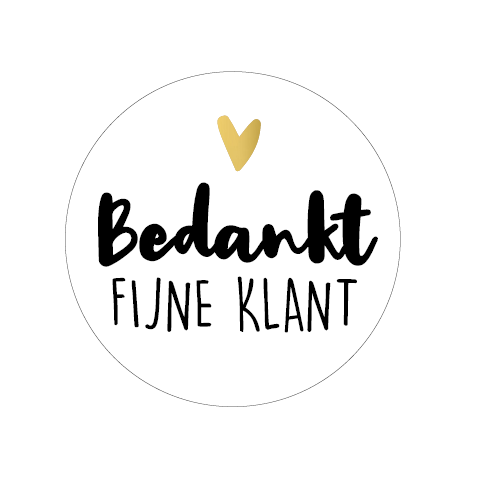 Cadeaustickers | Bedankt fijne klant 10 stuks goudfolie