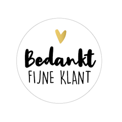 Cadeaustickers | Bedankt fijne klant 10 stuks goudfolie