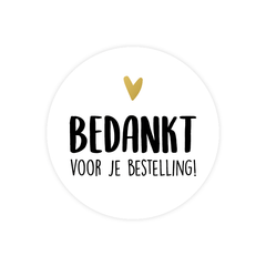 Cadeaustickers | Bedankt voor je bestelling 10 stuks goudfolie