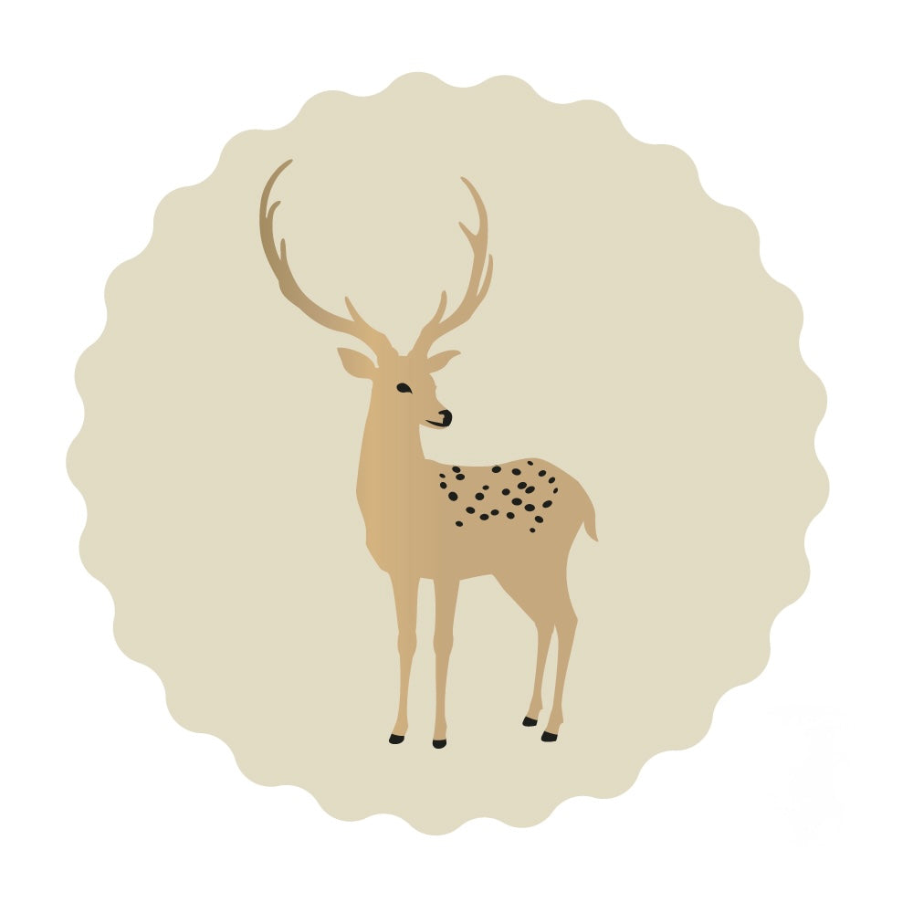 Cadeaustickers | Rendier 10 stuks goudfolie