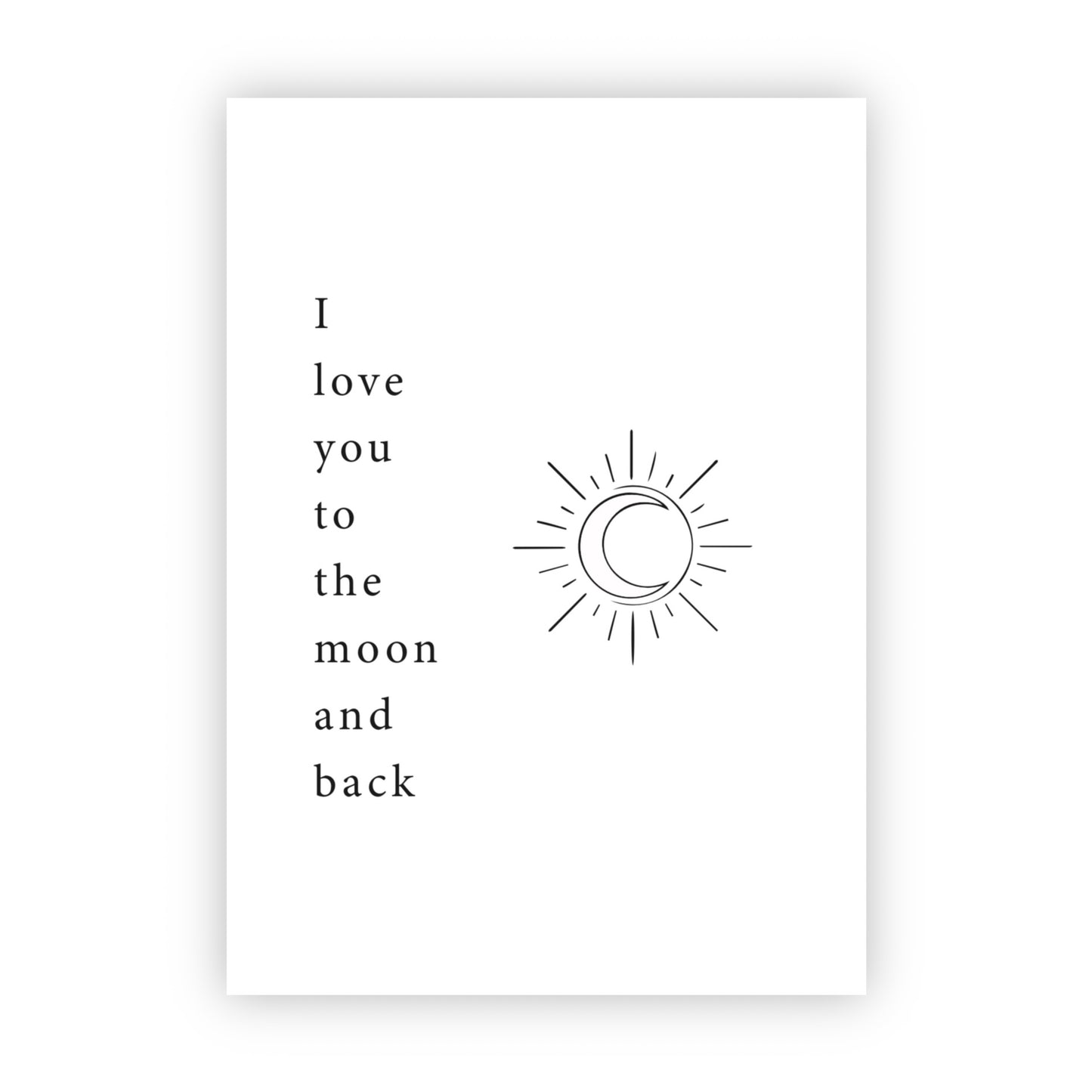 Dubbele wenskaart | I love you to the moon and back