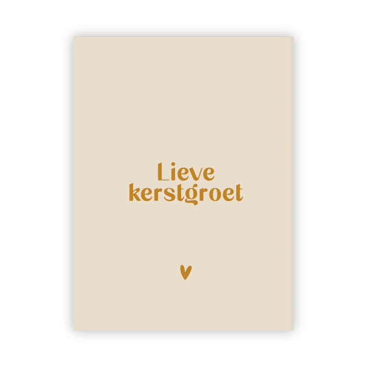 Dubbele kerstkaart goudfolie | Lieve kerstgroet